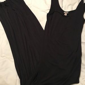 Black slim maxi dress